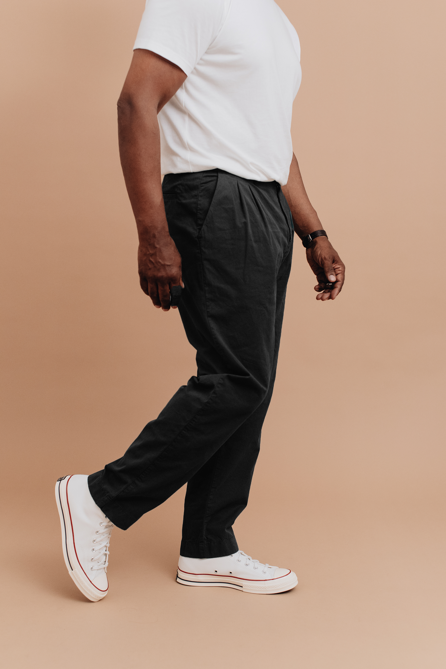 Organic Twill Double Pleated Trouser