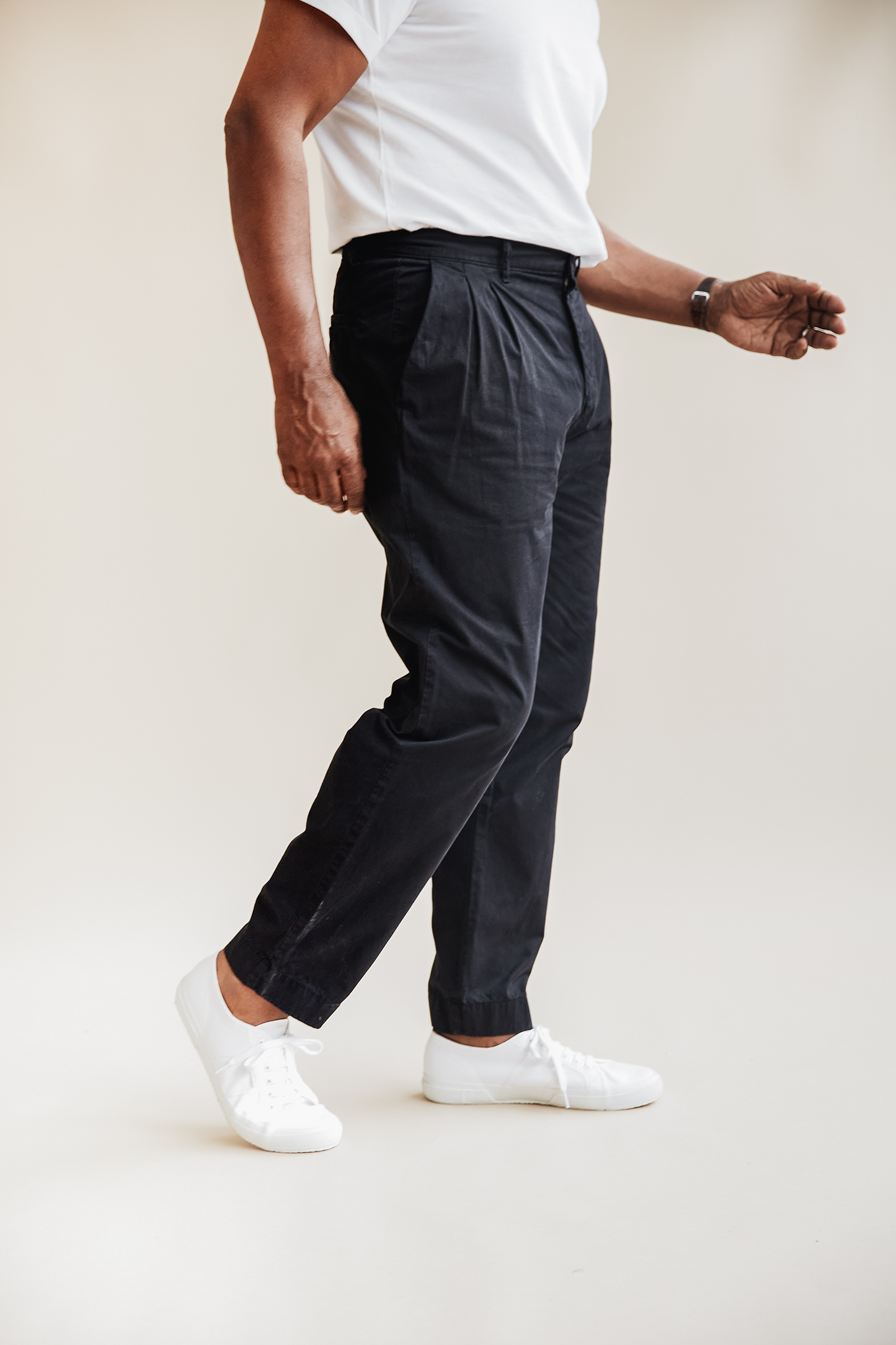 Organic Twill Double Pleated Trouser