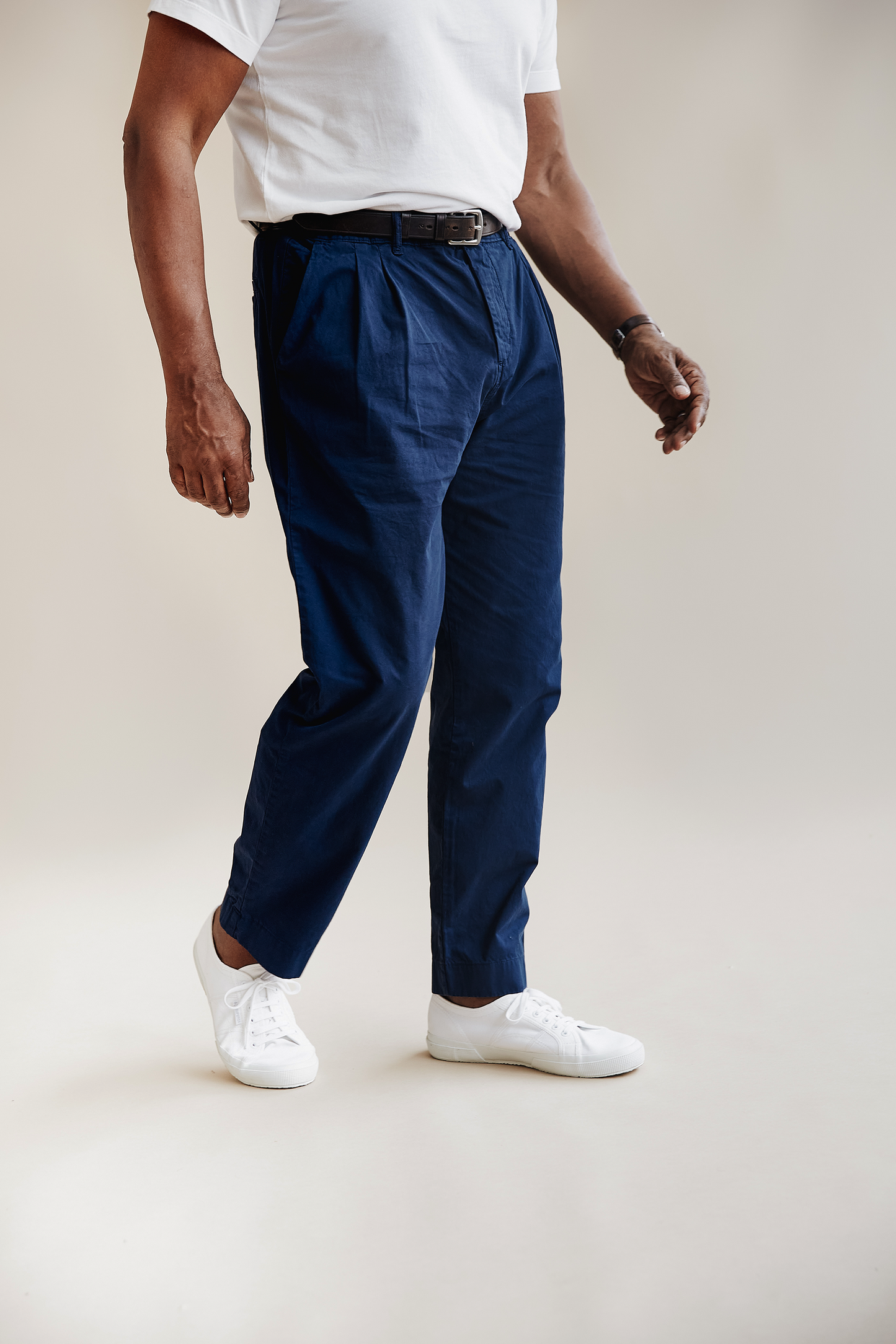 Organic Twill Double Pleated Trouser