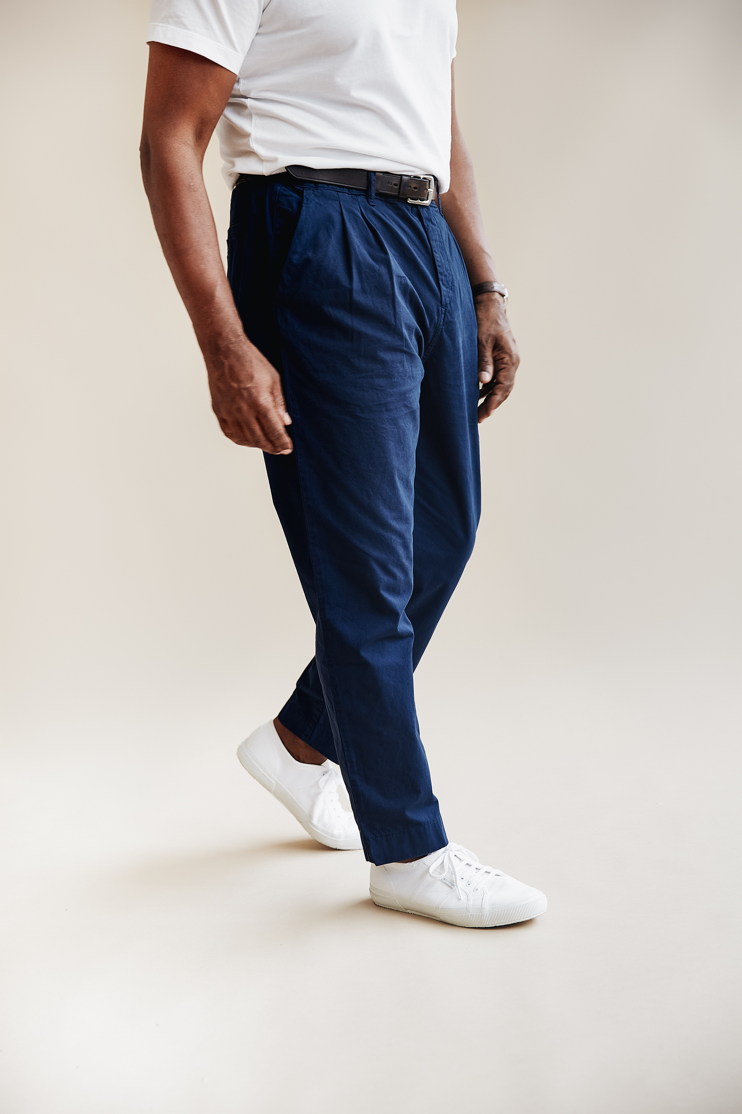 Organic Twill Double Pleated Trouser