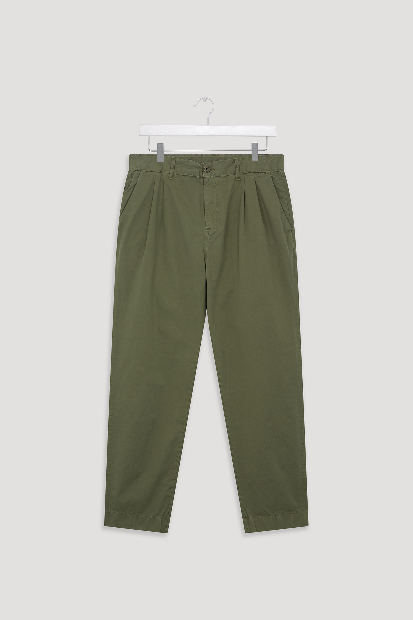 Organic Twill Double Pleated Trouser