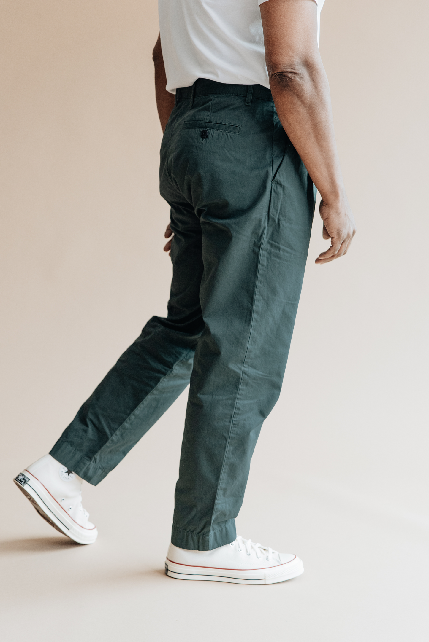 Organic Twill Double Pleated Trouser