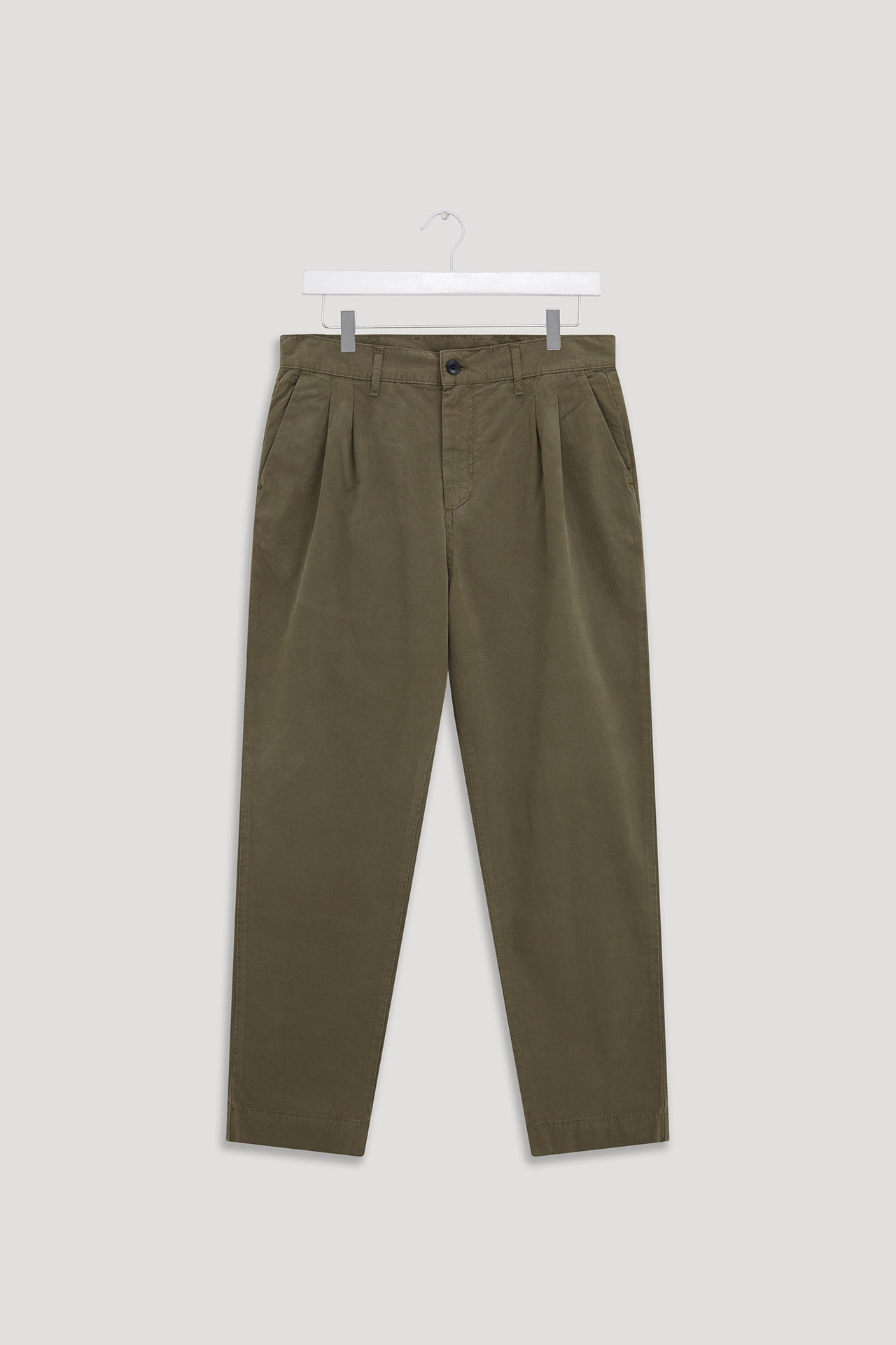 Organic Twill Double Pleated Trouser