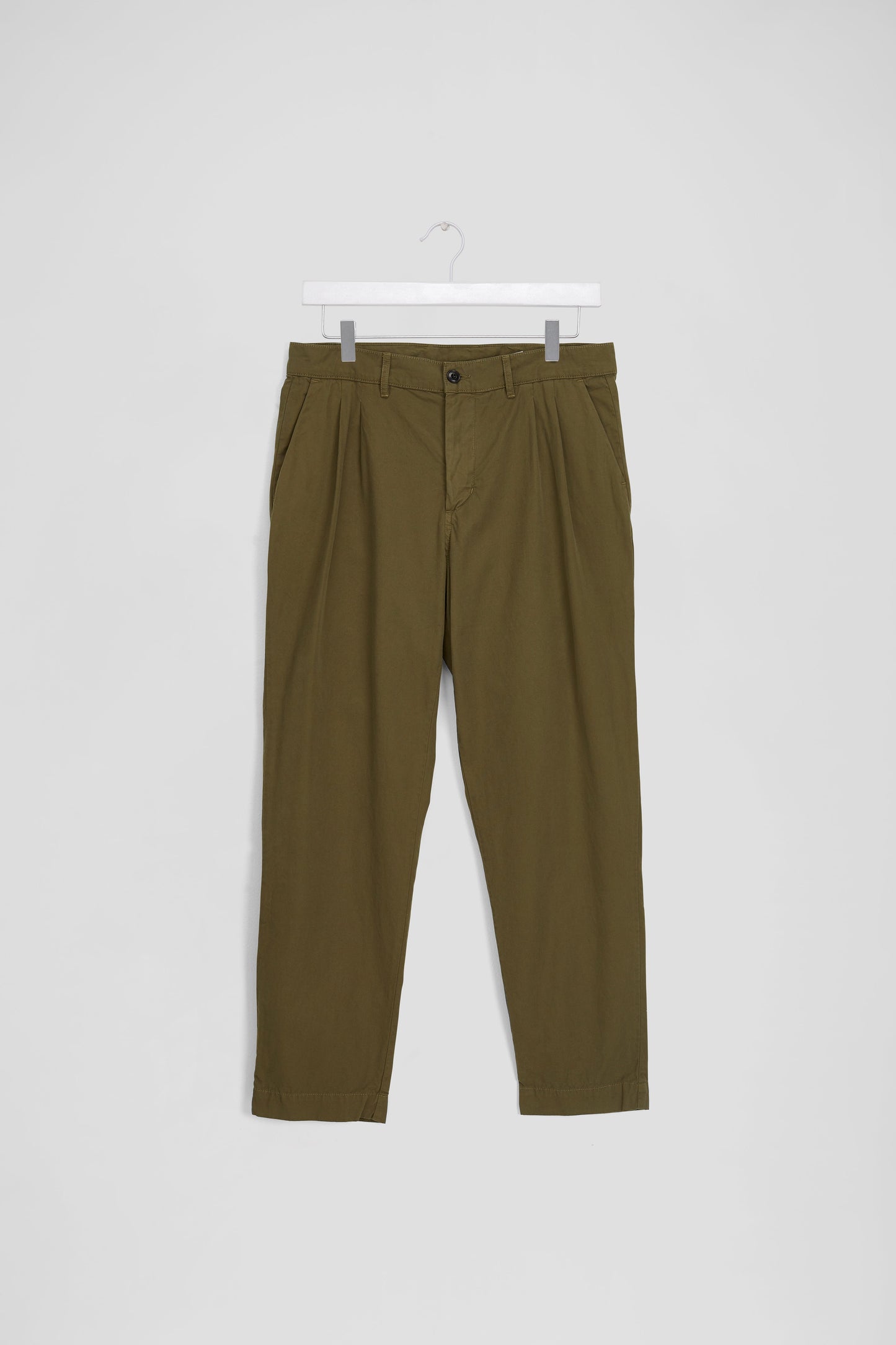 Organic Twill Double Pleated Trouser